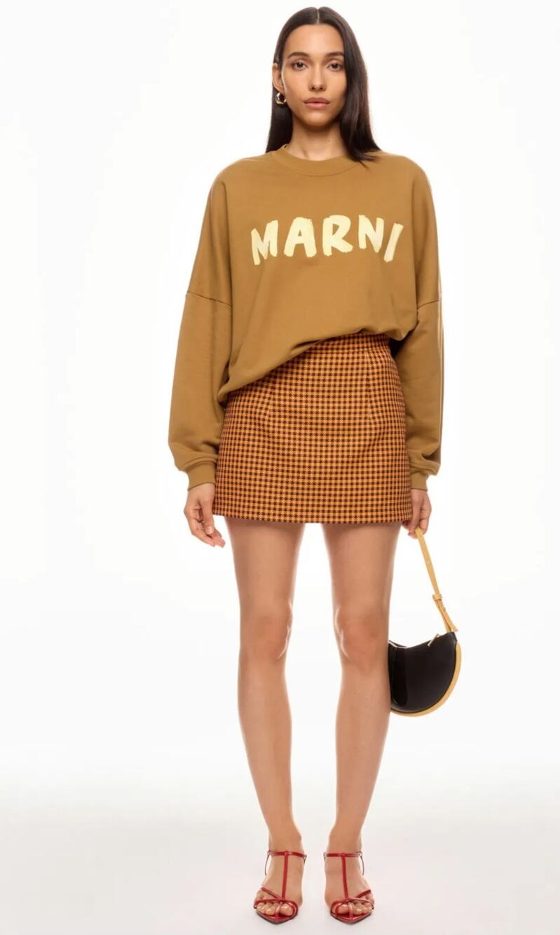Morni Brown Logo Sweatshirt Women Size 8